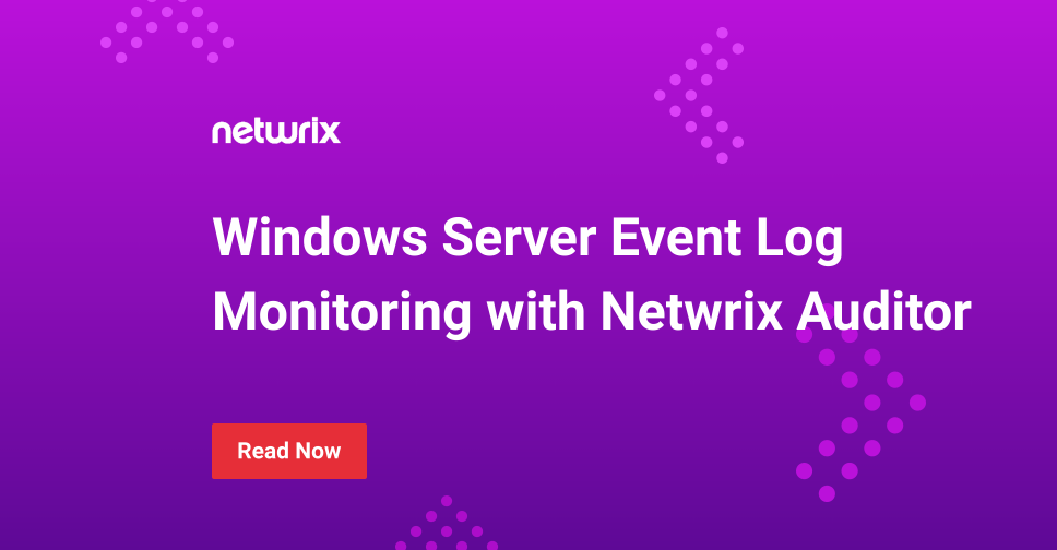 Windows server event log monitoring
